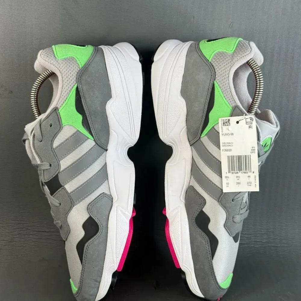 adidas Yung-96 Grey Shock Pink athletic sneaker shoes men’s size 10